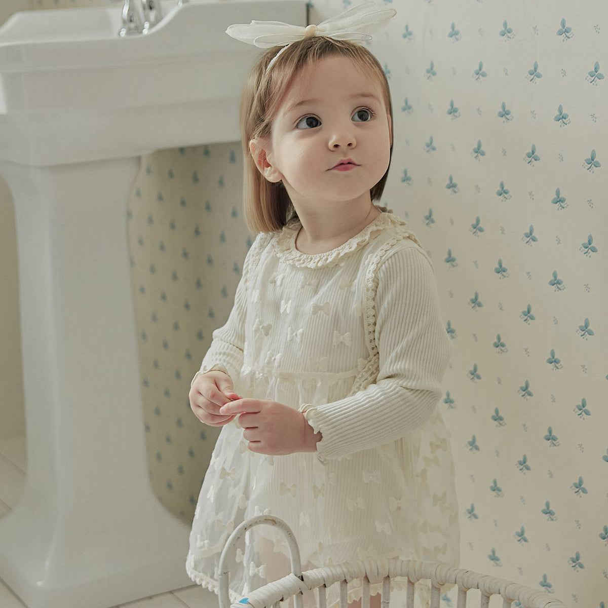 リボン エプロンワンピース Ribbon Apron Dress