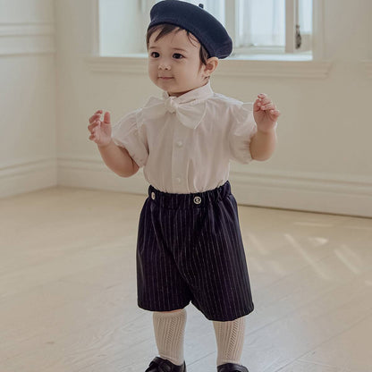 タイ半袖ブラウス/ Tie Short Sleeved Blouse