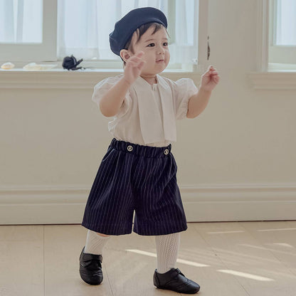 タイ半袖ブラウス/ Tie Short Sleeved Blouse