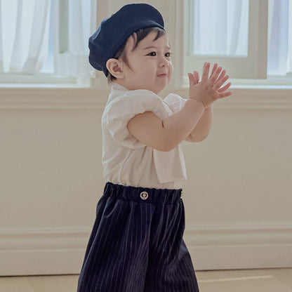 タイ半袖ブラウス/ Tie Short Sleeved Blouse