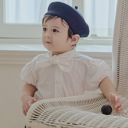 タイ半袖ブラウス/ Tie Short Sleeved Blouse