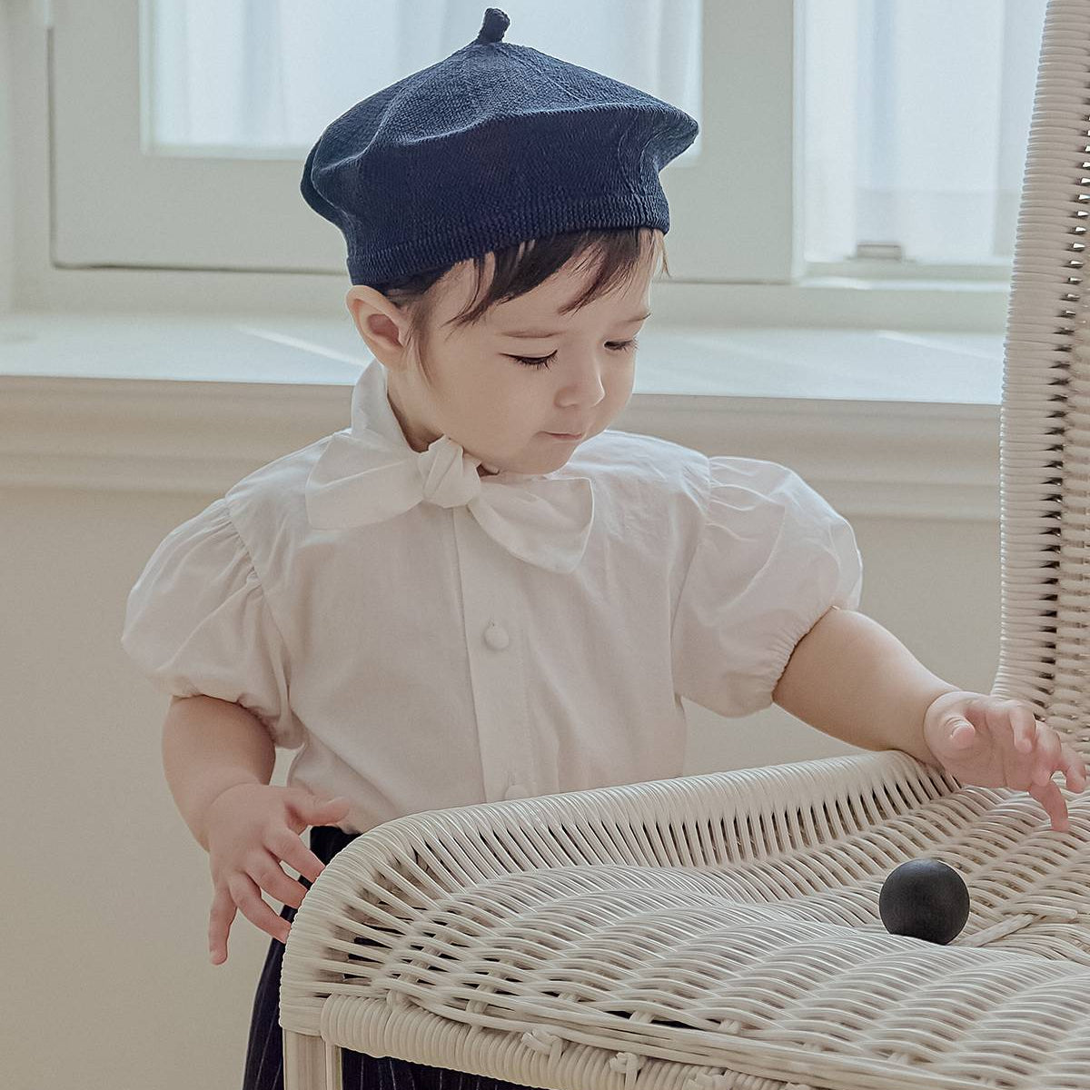 タイ半袖ブラウス/ Tie Short Sleeved Blouse