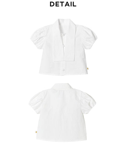 タイ半袖ブラウス/ Tie Short Sleeved Blouse
