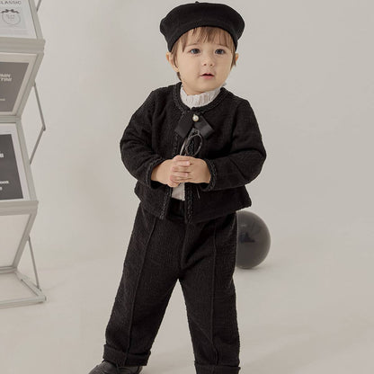 ツイード ピンタックパンツ Tweed Pintuck Pants_Black