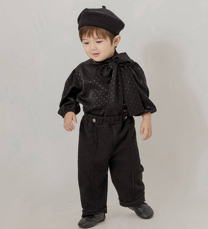 ツイード ピンタックパンツ Tweed Pintuck Pants_Black