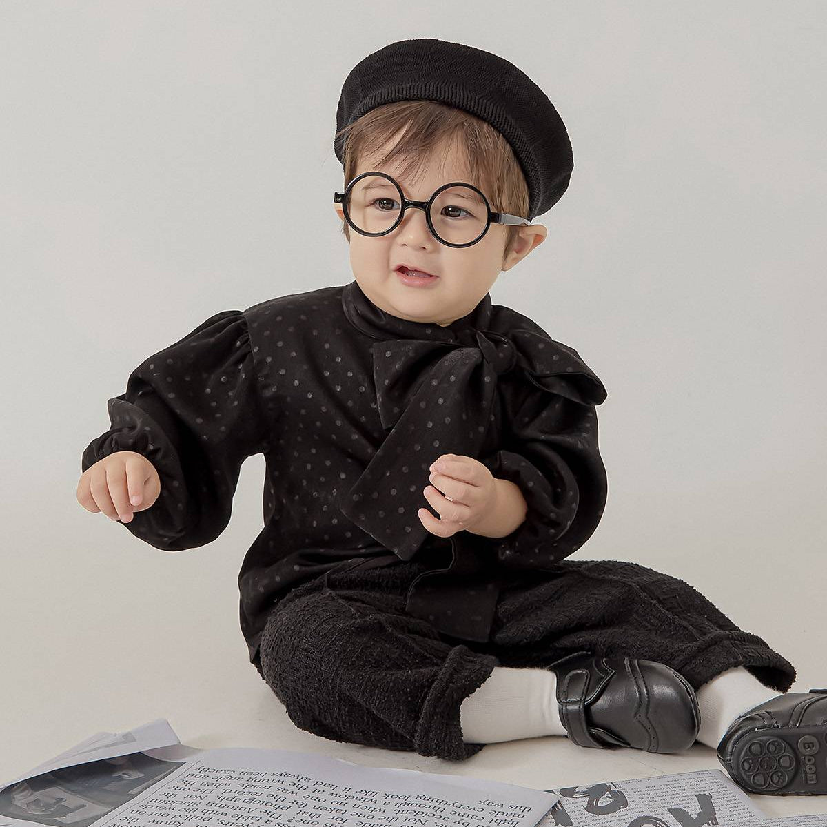 ツイード ピンタックパンツ Tweed Pintuck Pants_Black