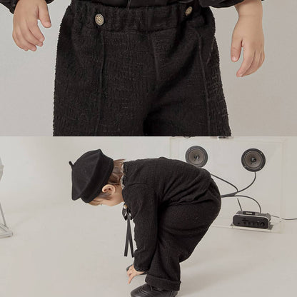 ツイード ピンタックパンツ Tweed Pintuck Pants_Black