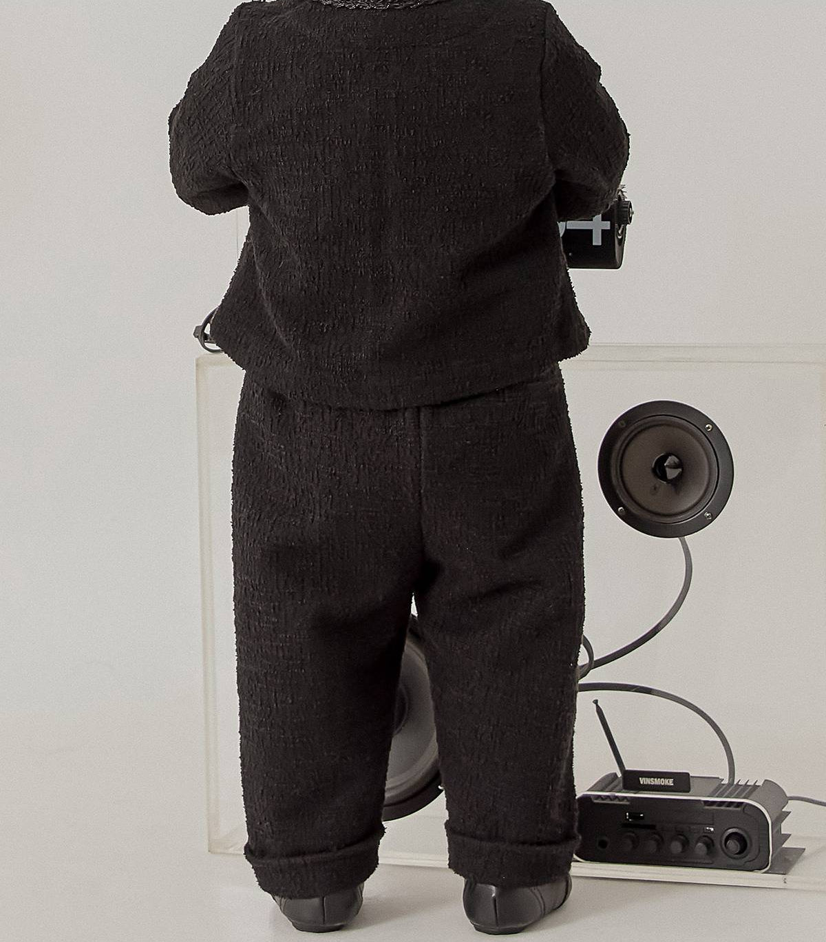 ツイード ピンタックパンツ Tweed Pintuck Pants_Black