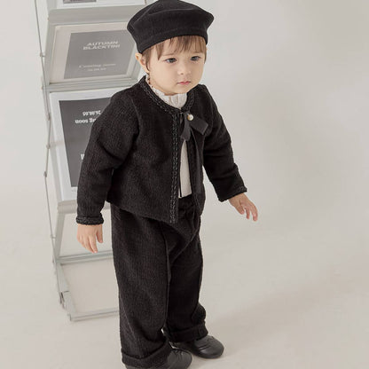 ツイード ピンタックパンツ Tweed Pintuck Pants_Black