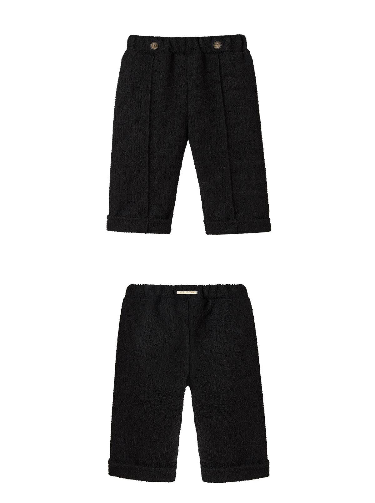 ツイード ピンタックパンツ Tweed Pintuck Pants_Black