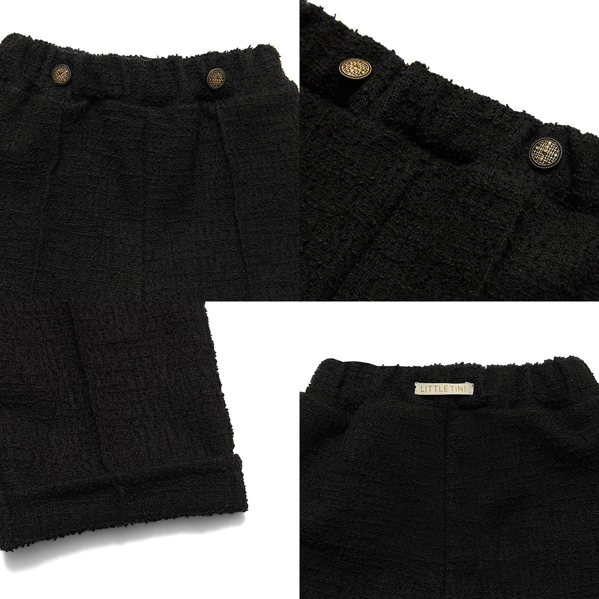 ツイード ピンタックパンツ Tweed Pintuck Pants_Black