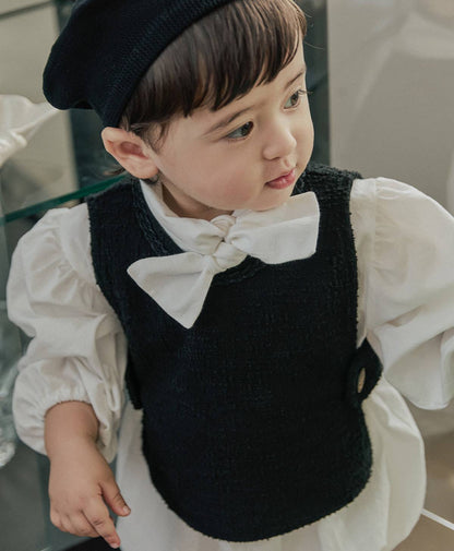 ツイードベスト Tweed Vest_Black