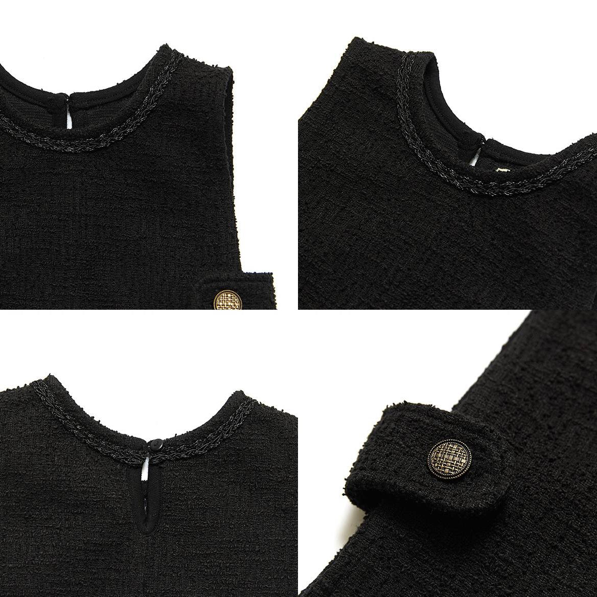 ツイードベスト Tweed Vest_Black