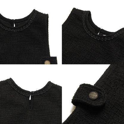 ツイードベスト Tweed Vest_Black