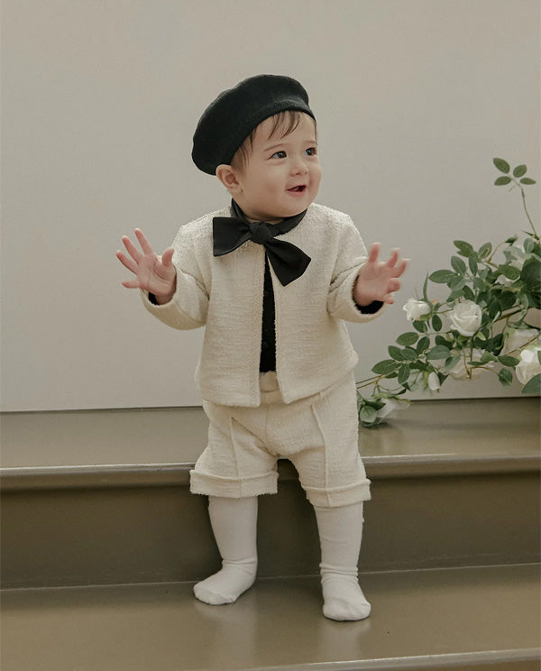 ツイードジャケット_クリーム