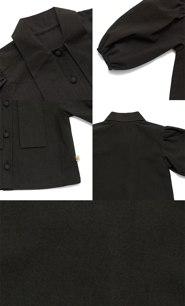 タイブラウス_ブラック