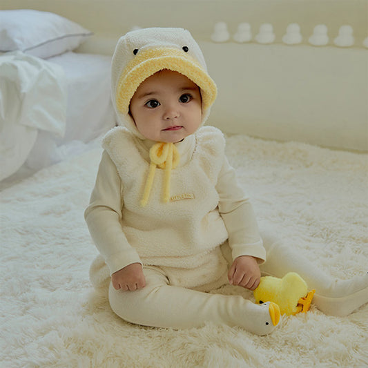 スノーダックロンパース_アイボリー