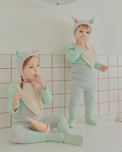 ジェラート帽子、上下ルームウェアセット_Lime Sherbet