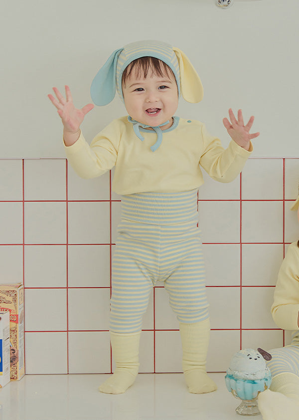ジェラート帽子、上下ルームウェアセット_Lemon Sorvet