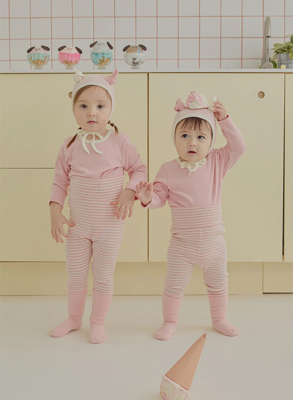 ジェラート帽子、上下ルームウェアセット_Strawberry Vanilla