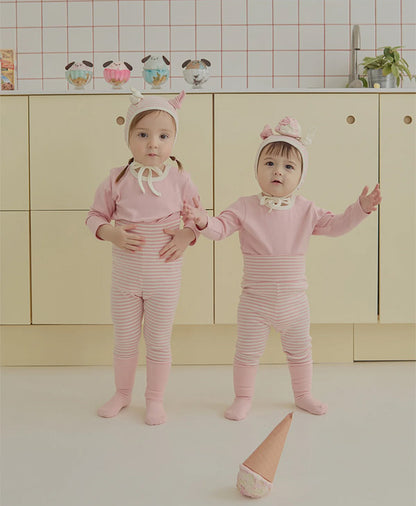 ジェラート帽子、上下ルームウェアセット_Strawberry Vanilla