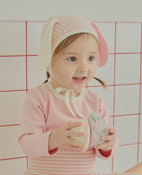 ジェラート帽子、上下ルームウェアセット_Strawberry Vanilla