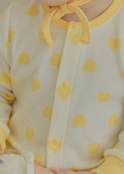 ハートボンボン帽子、ロンパースセット_Mango