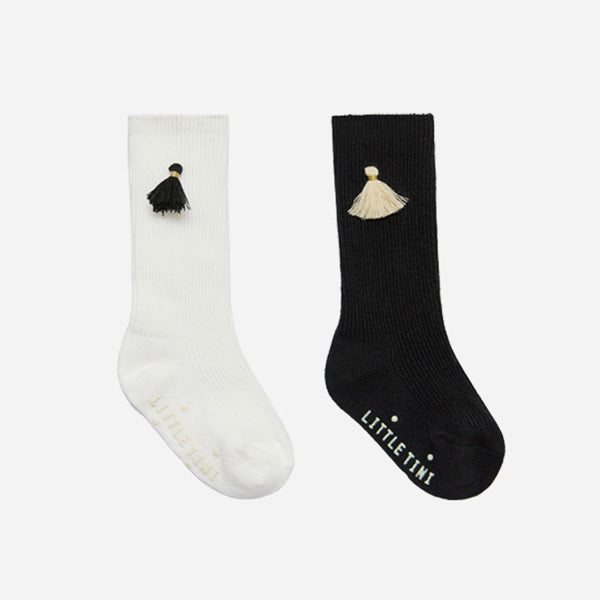 タッセルニーソックス＿ブラック