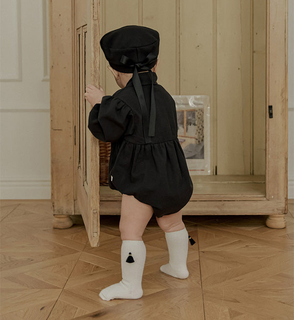 タッセルニーソックス＿ブラック