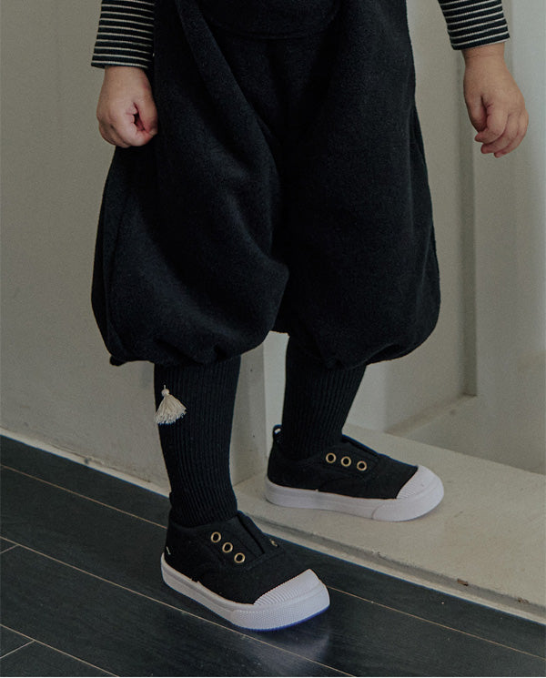 タッセルニーソックス＿ブラック