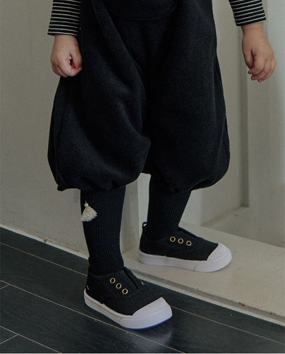 タッセルニーソックス＿ブラック