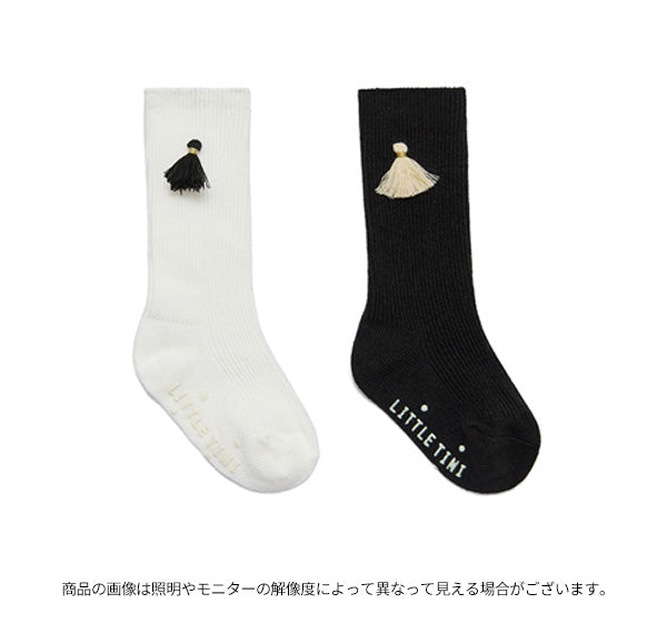 タッセルニーソックス＿ブラック