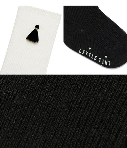 タッセルニーソックス＿ブラック