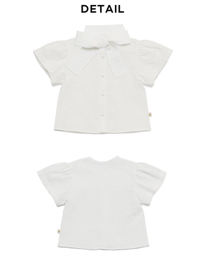 VELMA 半袖ブラウス Velma Short-sleeve Blouse -リボンは取り外し可能
