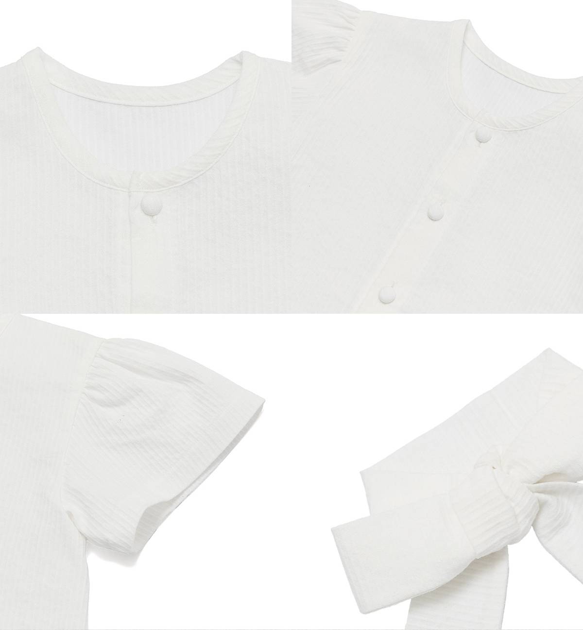 VELMA 半袖ブラウス Velma Short-sleeve Blouse -リボンは取り外し可能